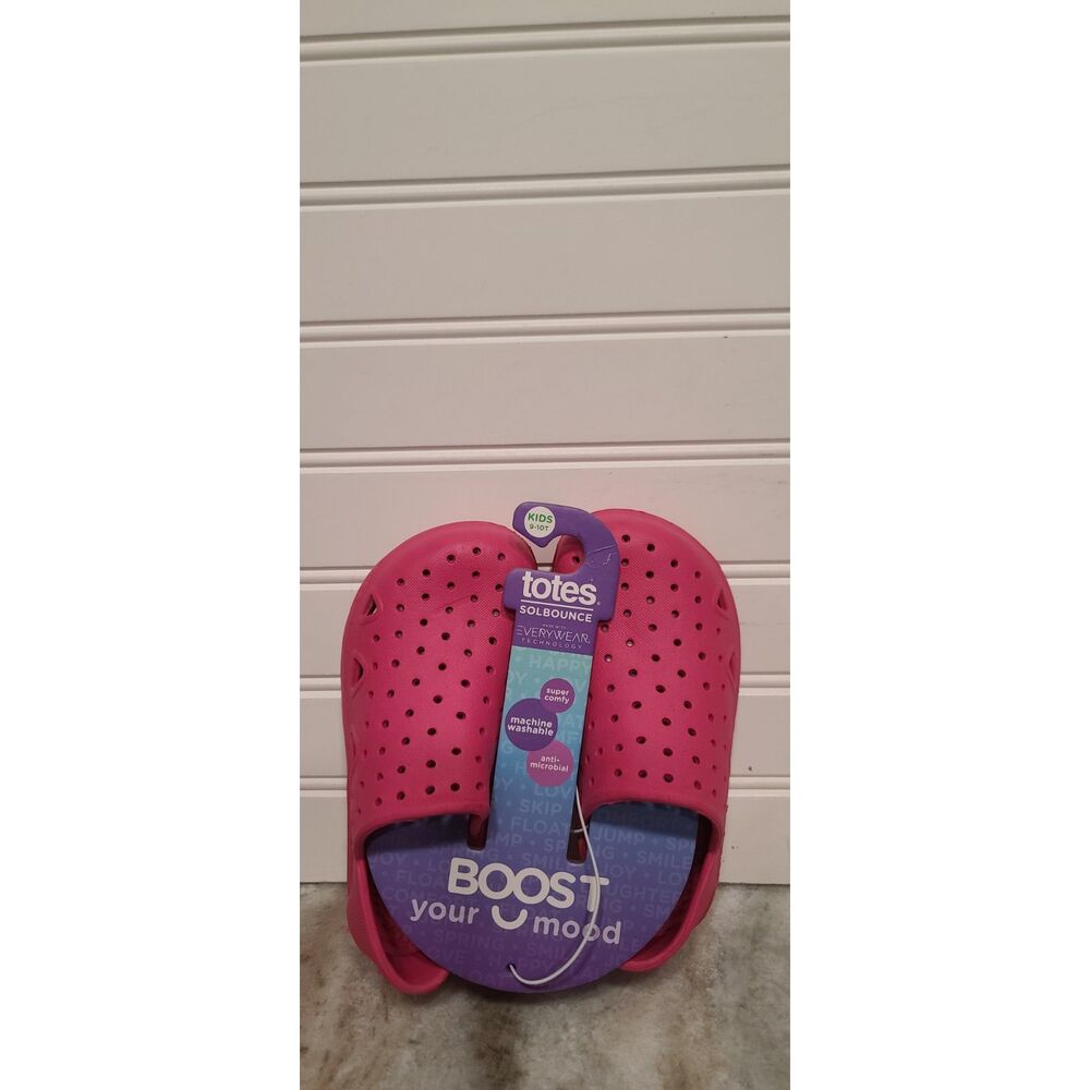 Totes Solbounce Girls Pink Kids Rubber Shoes Size 9-10 NWT